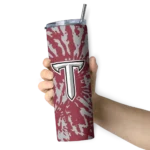 customized-troy-trojans-metallic-grid-red-skinny-tumbler-best-selling.webp