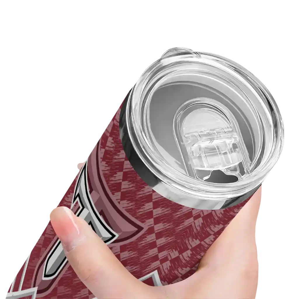 customized-troy-trojans-monogram-burst-red-white-skinny-tumbler-high-quality.webp