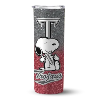 Customized Troy Trojans Snoopy Attitude Red Skinny Tumbler