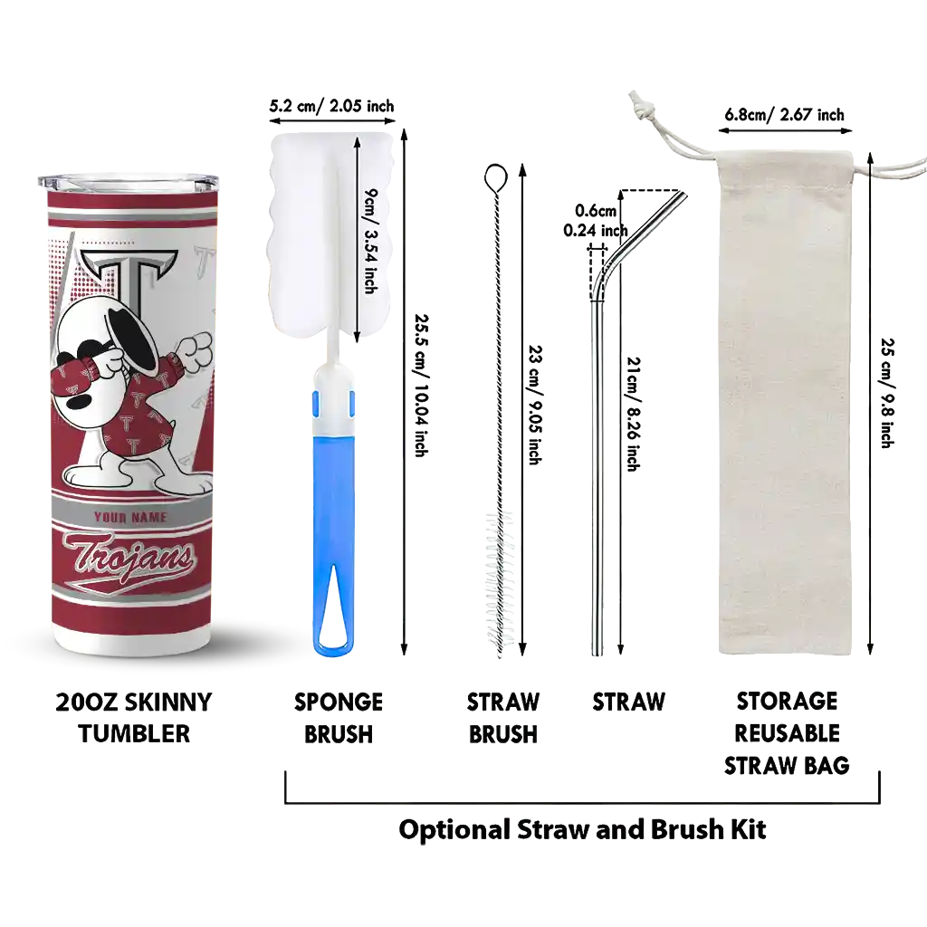 customized-troy-trojans-snoopy-dog-red-white-skinny-tumbler-new-arrival.webp
