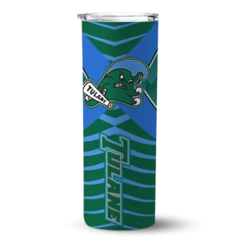 Customized Tulane Green Wave Camo Texture Green Skinny Tumbler
