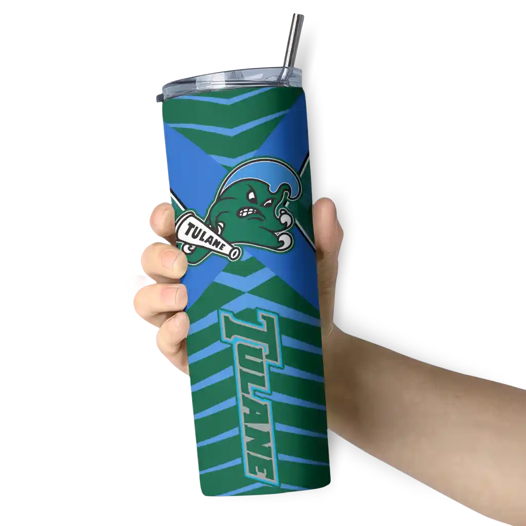 customized-tulane-green-wave-camo-texture-green-skinny-tumbler-premium-grade.webp