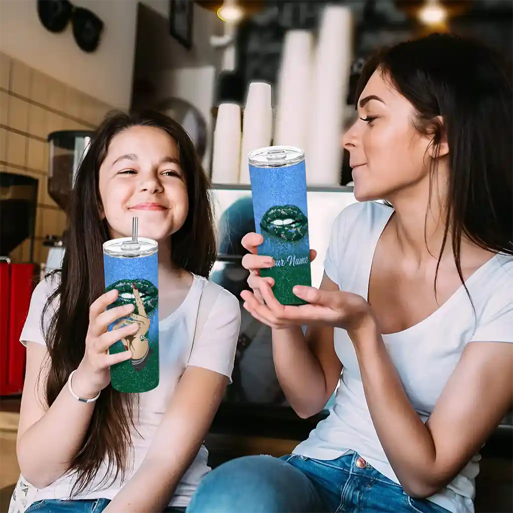 customized-tulane-green-wave-sparkle-lips-green-skinny-tumbler-trendy.webp