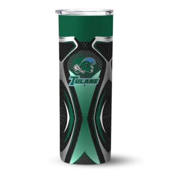 Customized Tulane Green Wave Superman Emblem Green Black Skinny Tumbler