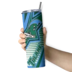 customized-tulane-green-wave-web-stripes-green-white-skinny-tumbler-best-selling.webp