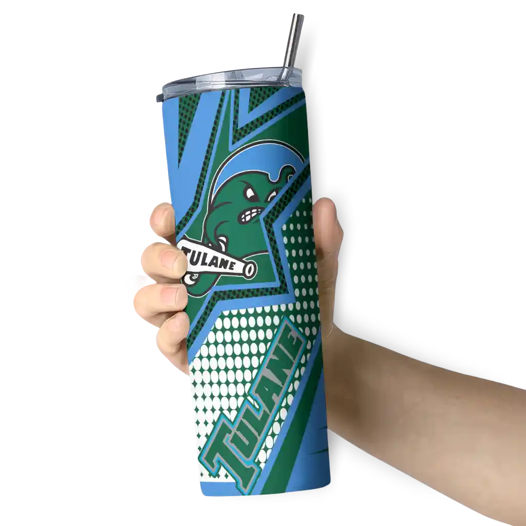 customized-tulane-green-wave-web-stripes-green-white-skinny-tumbler-premium-grade.webp