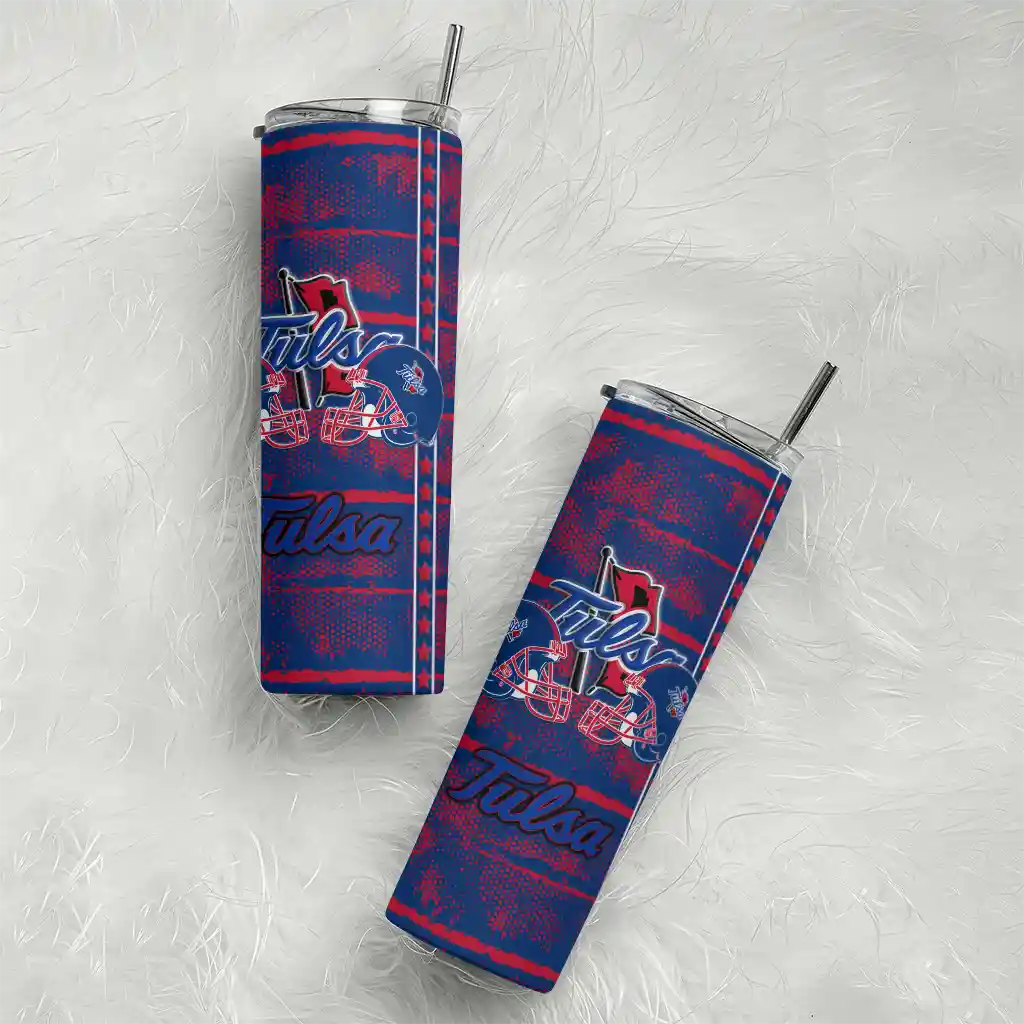 customized-tulsa-golden-hurricane-chevron-patch-blue-skinny-tumbler-top-rated.webp