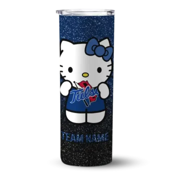 Tulsa Golden Hurricane Tumber - Customized Hello Kitty Skinny Blue Black