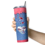 customized-tulsa-golden-hurricane-pixel-fade-blue-skinny-tumbler-best-selling.webp