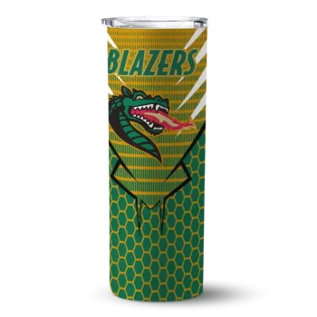 Customized UAB Blazers Chevron Stripes Green Skinny Tumbler