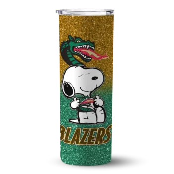 Customized UAB Blazers Snoopy Attitude Green Skinny Tumbler