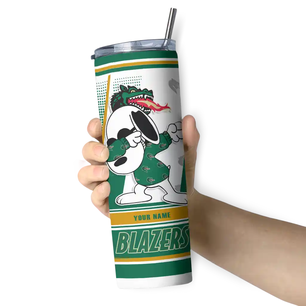 customized-uab-blazers-snoopy-dog-green-white-skinny-tumbler-premium-grade.webp