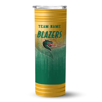 Customized UAB Blazers Swirl Texture Green Skinny Tumbler