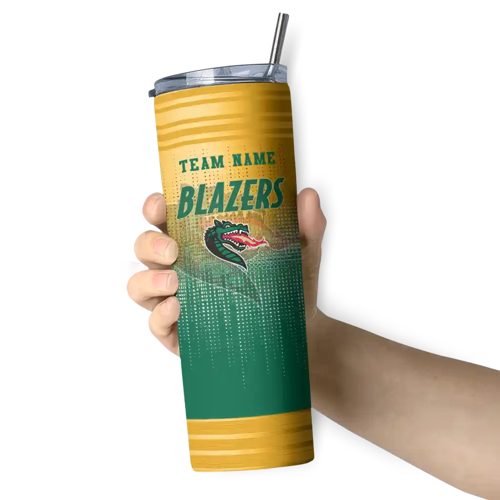 customized-uab-blazers-swirl-texture-green-skinny-tumbler-premium-grade.webp