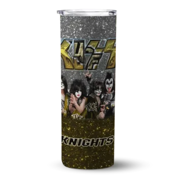 Customized UCF Knights Kiss Band Black Skinny Tumbler