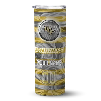 Customized UCF Knights Patterned Waves Gold Skinny Tumbler