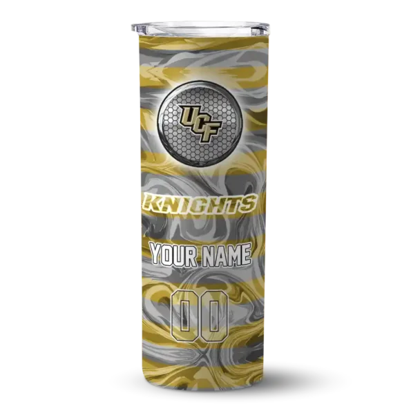 customized ucf knights patterned waves gold skinny tumbler best selling
