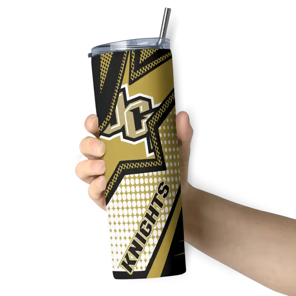 customized-ucf-knights-web-stripes-gold-white-skinny-tumbler-premium-grade.webp