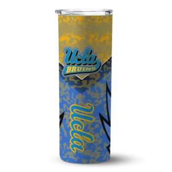 Customized UCLA Bruins Spiral Burst Print Blue Skinny Tumbler