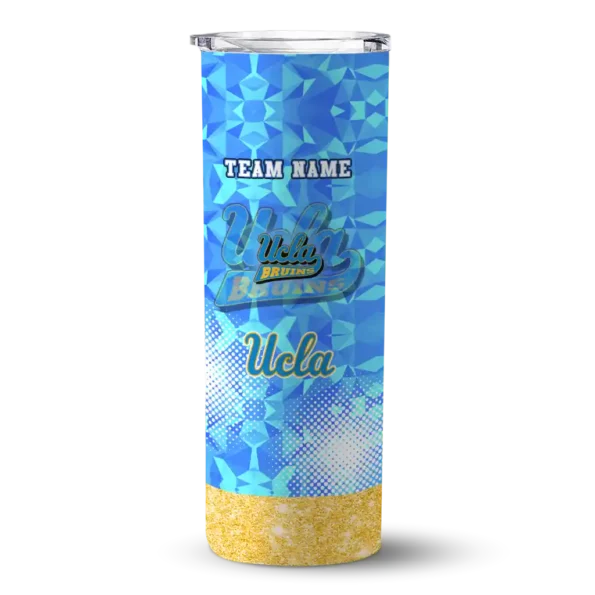 customized ucla bruins starburst tiles blue skinny tumbler best selling