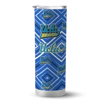 Customized UCLA Bruins Zipper Leopard Blue Skinny Tumbler