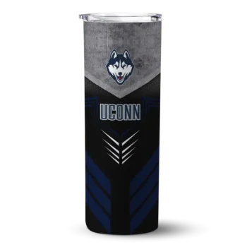 Customized UConn Huskies Hexagon Honeycomb Blue Black Skinny Tumbler