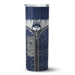 customized-uconn-huskies-sparkle-drip-blue-skinny-tumbler-best-selling.webp
