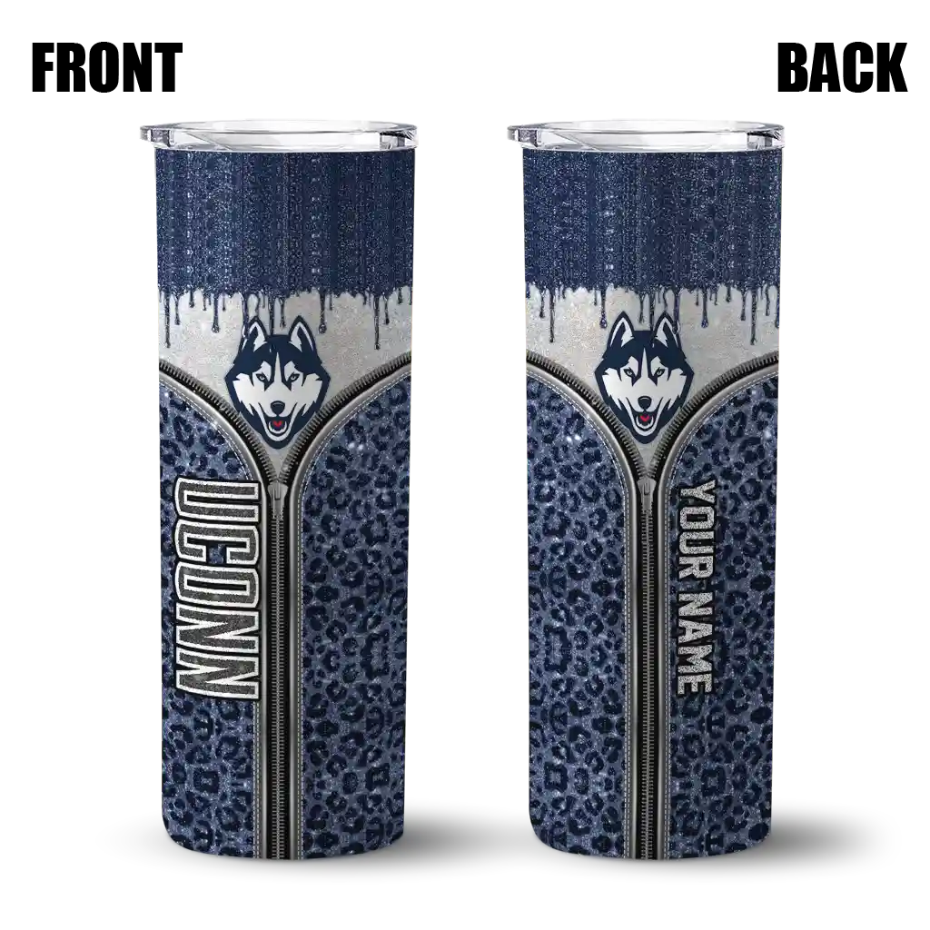 customized-uconn-huskies-sparkle-drip-blue-skinny-tumbler-fashion-forward.webp