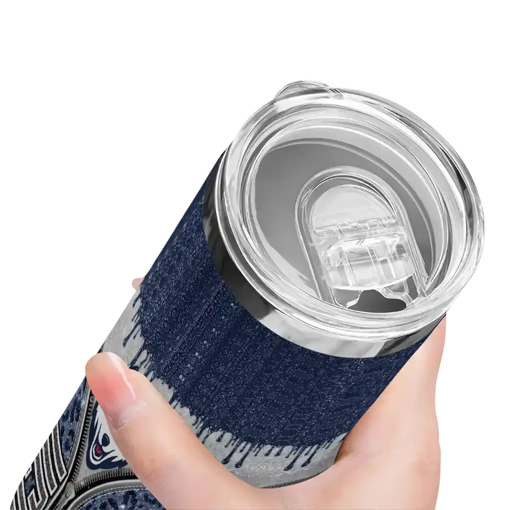 customized-uconn-huskies-sparkle-drip-blue-skinny-tumbler-high-quality.webp