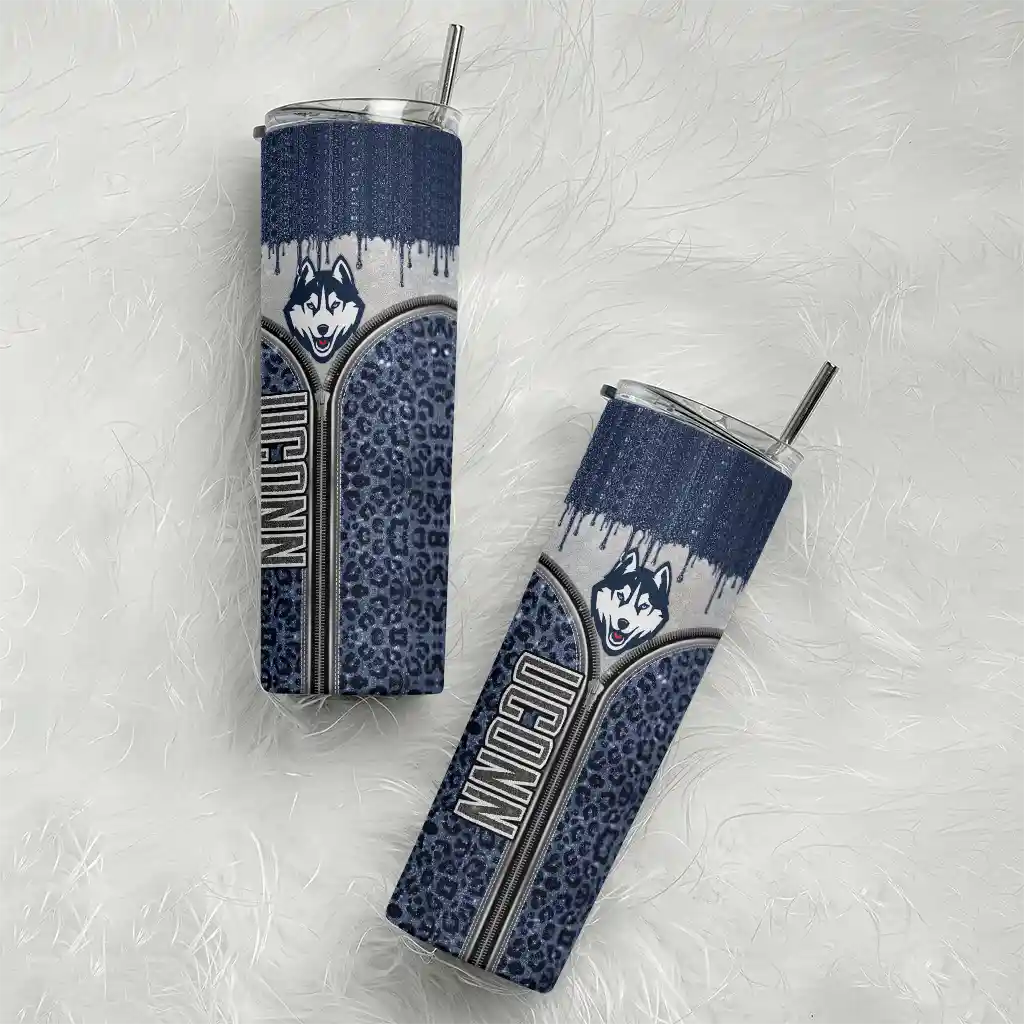 customized-uconn-huskies-sparkle-drip-blue-skinny-tumbler-top-rated.webp