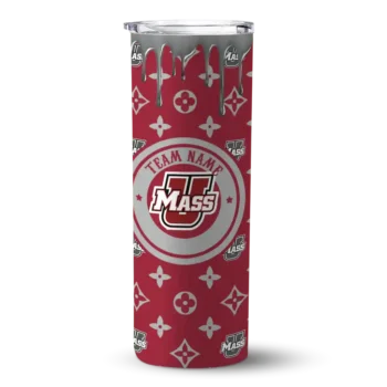 Customized UMass Minutemen Camo Streak Red Skinny Tumbler