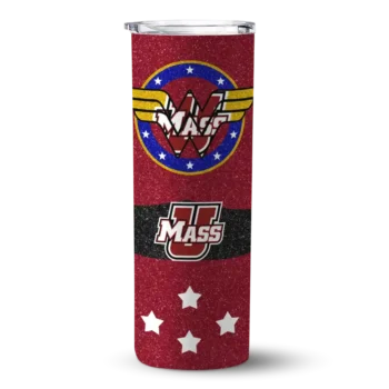 Customized UMass Minutemen Star Cluster Red Skinny Tumbler