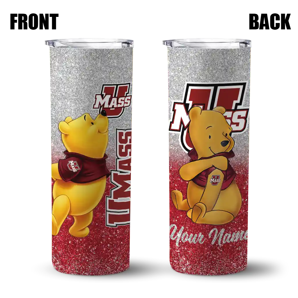 customized-umass-minutemen-winnie-the-pooh-red-gray-skinny-tumbler-fashion-forward.webp