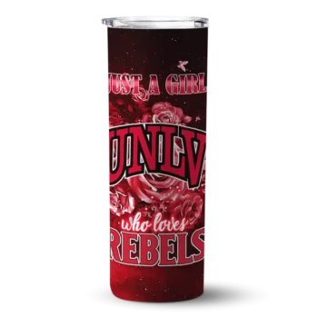 Customized UNLV Rebels Rose Romance Red Black Skinny Tumbler