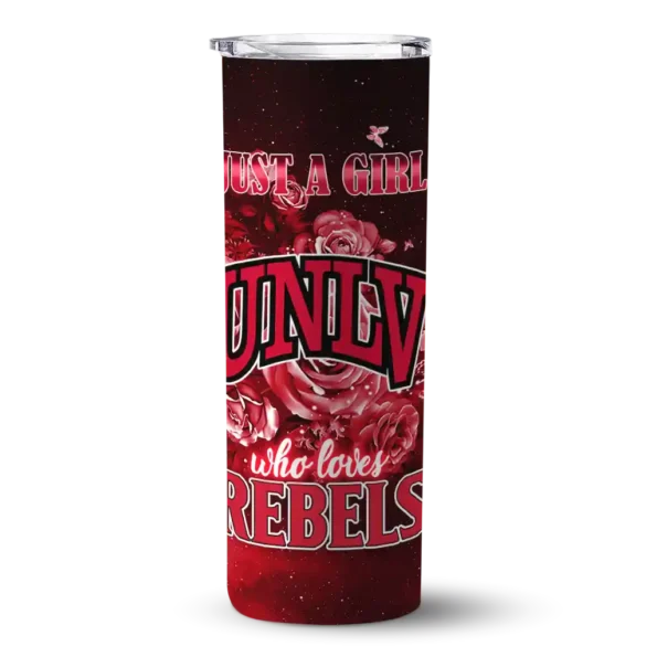 customized unlv rebels rose romance red black skinny tumbler best selling