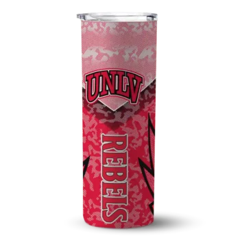 Customized UNLV Rebels Spiral Burst Print Red Skinny Tumbler