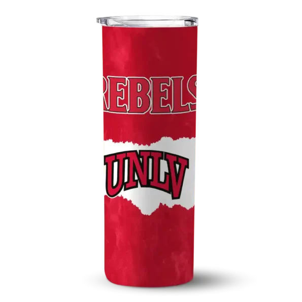 customized unlv rebels torn band red white skinny tumbler best selling