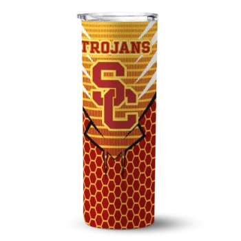 Customized USC Trojans Chevron Stripes Red Skinny Tumbler