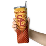 customized-usc-trojans-chevron-stripes-red-skinny-tumbler-best-selling.webp