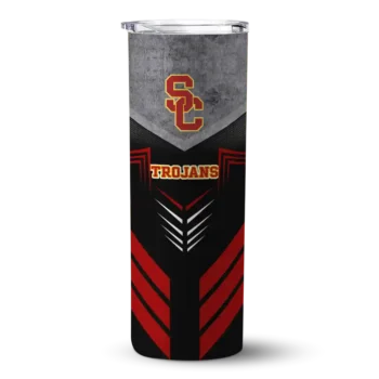 Customized USC Trojans Hexagon Honeycomb Red Black Skinny Tumbler