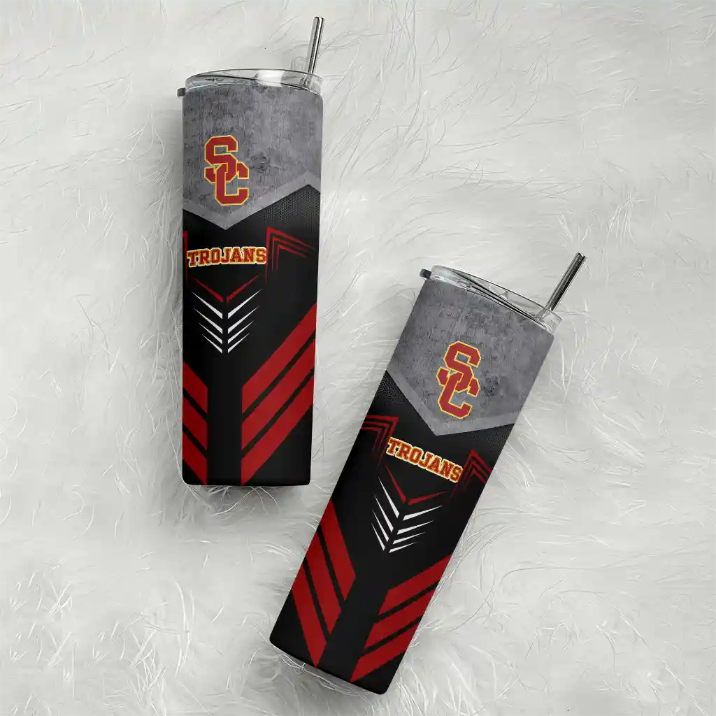 customized-usc-trojans-hexagon-honeycomb-red-black-skinny-tumbler-top-rated-1.webp