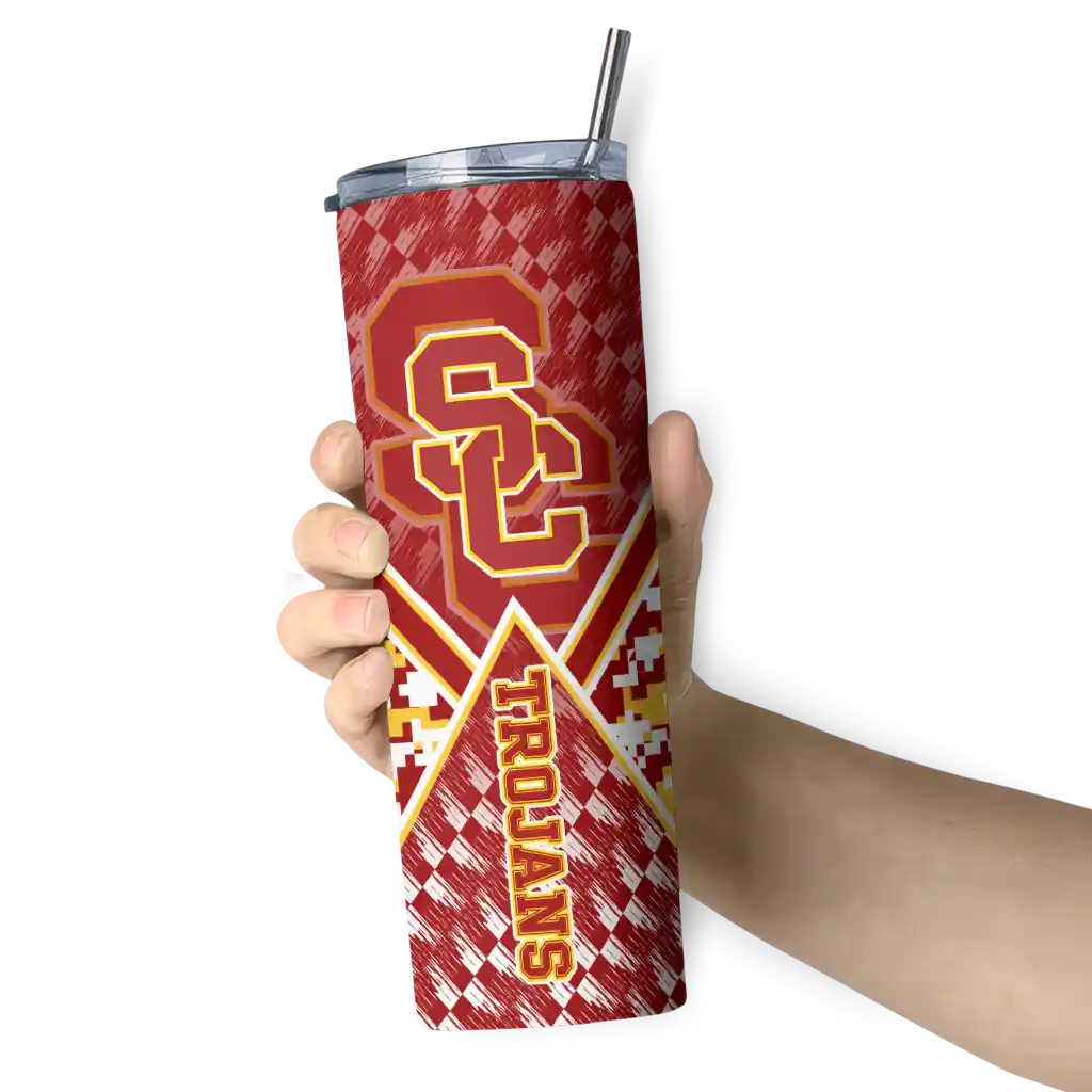 customized-usc-trojans-monogram-burst-red-white-skinny-tumbler-premium-grade.webp