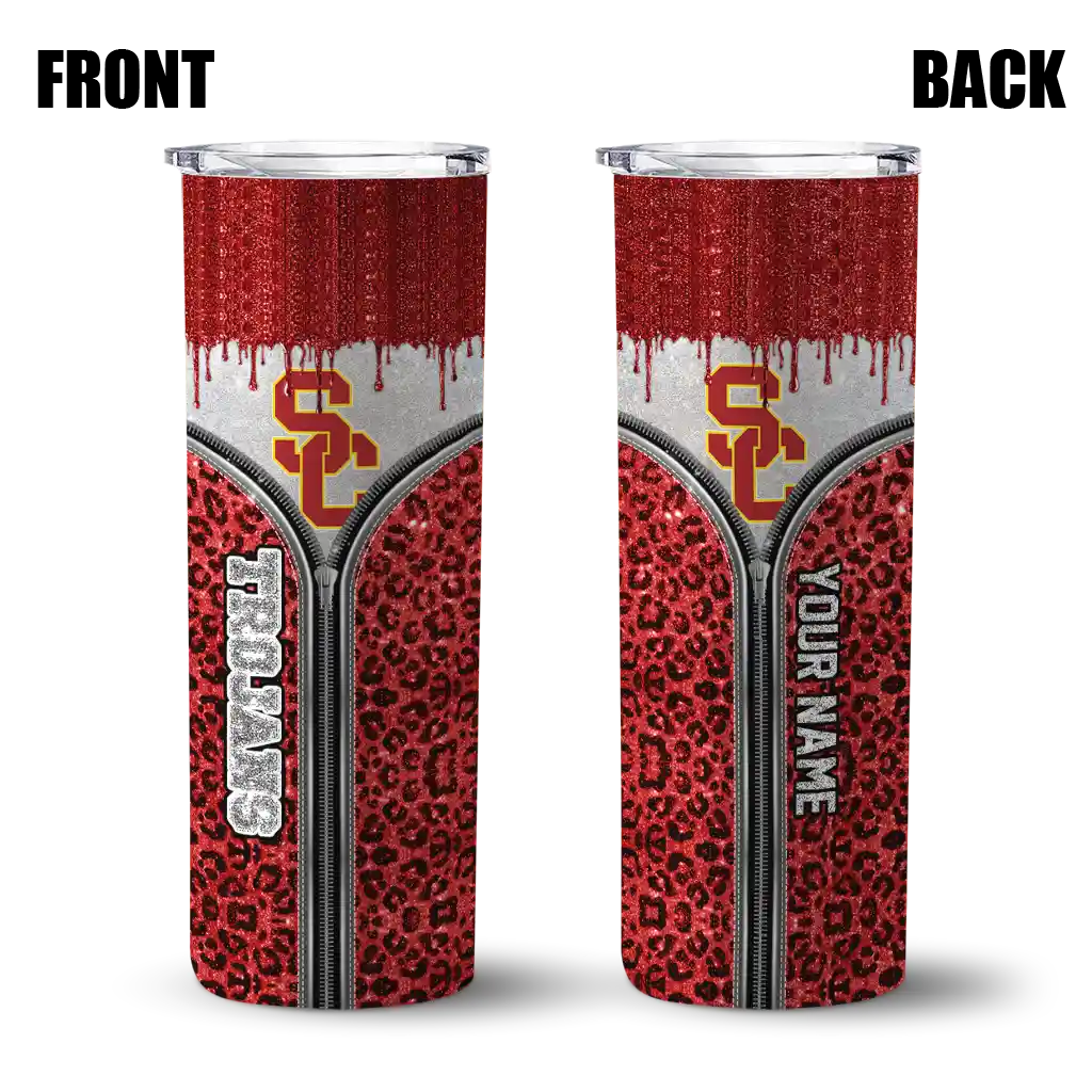 customized-usc-trojans-sparkle-drip-red-skinny-tumbler-fashion-forward-1.webp