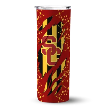 Customized USC Trojans Star Pop Red Black Skinny Tumbler