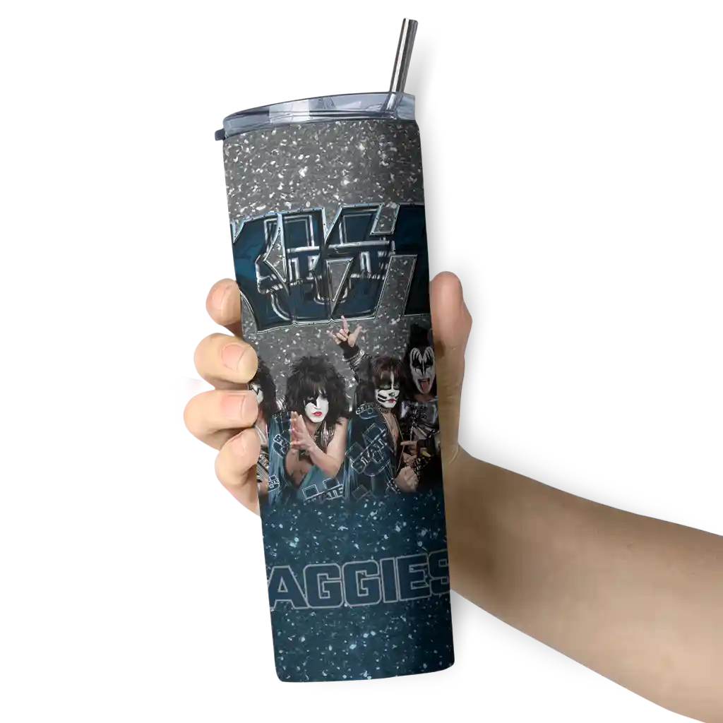 customized-utah-state-aggies-kiss-band-grey-skinny-tumbler-premium-grade.webp