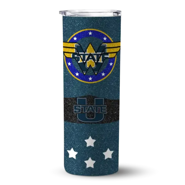 customized utah state aggies star cluster navy skinny tumbler best selling