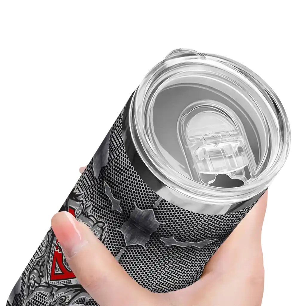 customized-utah-utes-chevron-v-red-gray-skinny-tumbler-high-quality.webp