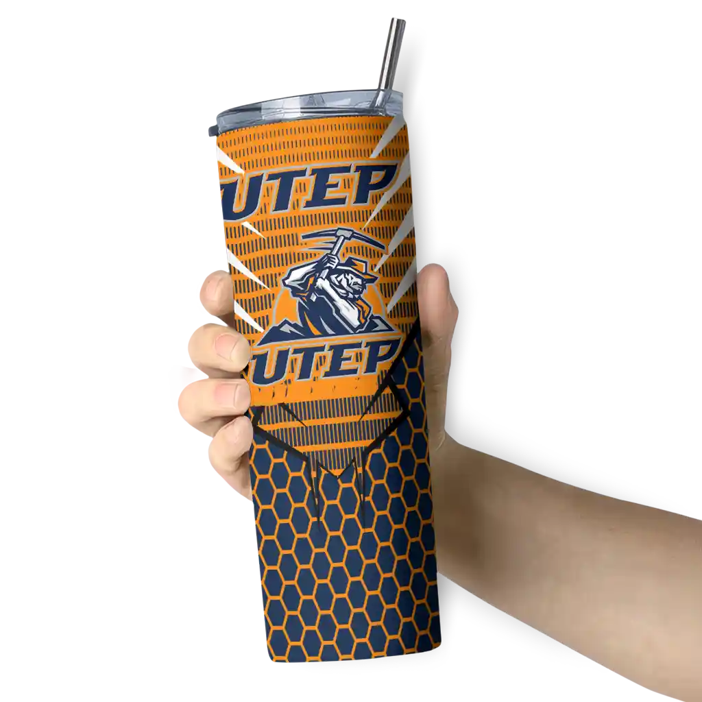 customized-utep-miners-chevron-stripes-blue-skinny-tumbler-premium-grade.webp