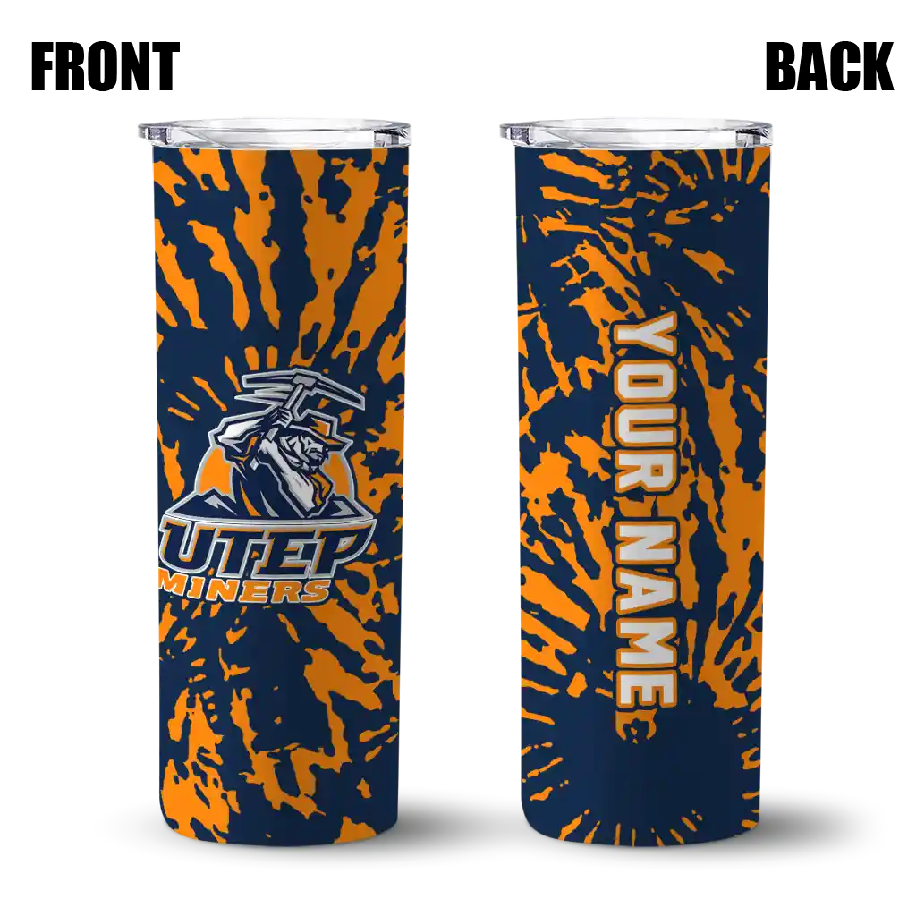 customized-utep-miners-metallic-grid-blue-skinny-tumbler-fashion-forward-1.webp