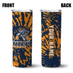 customized-utep-miners-metallic-grid-blue-skinny-tumbler-best-selling.webp